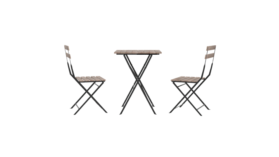 Stylish Outdoor Bistro Table and Chairs Set 3D Model - Professional 3D Model Render 5