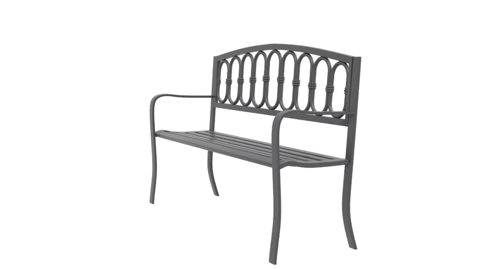 Elegant Outdoor Metal Bench Model - Professional 3D Model Render 13