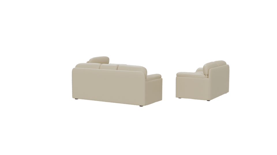 Stylish Leather Sofa Set 3D - Professional 3D Model Render 6