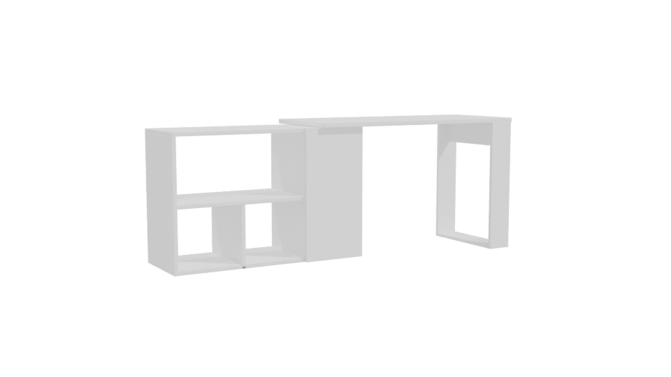 Contemporary Wooden Office Desk 3D - Professional 3D Model Render 10