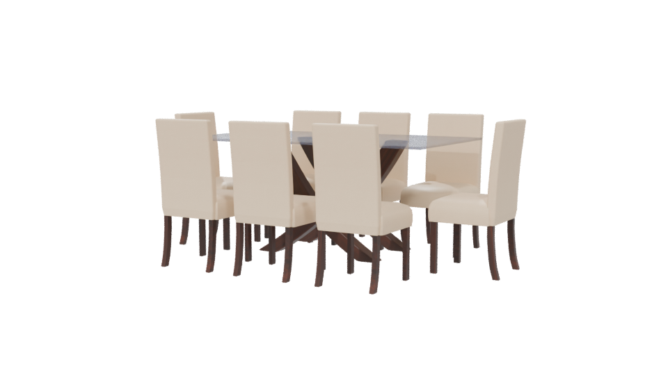 Elegant Modern Dining Table Set 3D Model - Professional 3D Model Render 6
