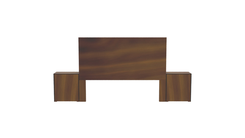 Stylish Wooden Headboard Set 3D - Professional 3D Model Render 5