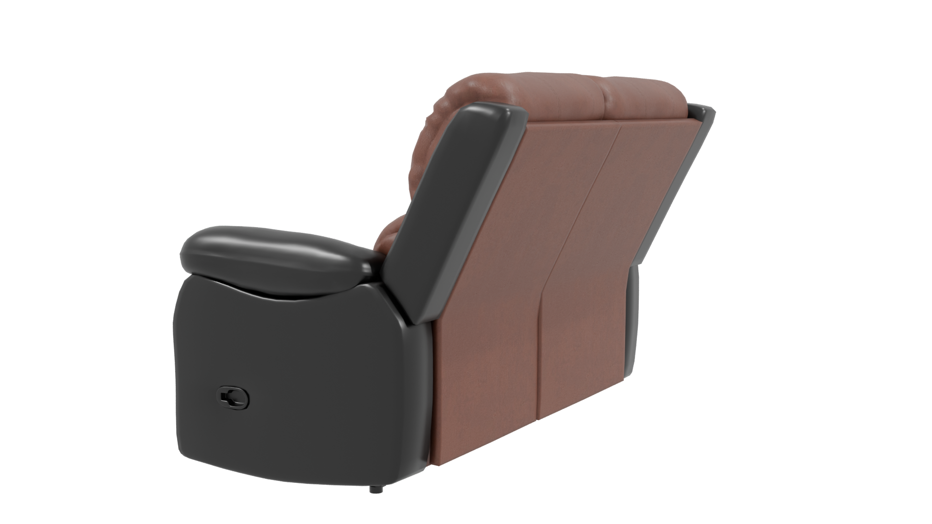 Contemporary Brown Reclining Sofa 3D Model - Professional 3D Model Render 3