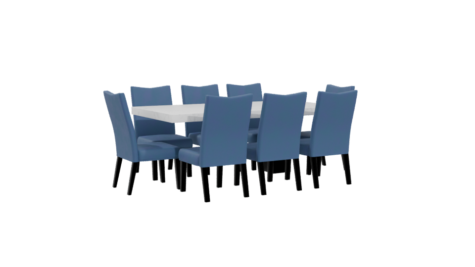 Modern Dining Table Set 3D - Professional 3D Model Render 4