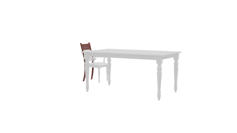 Elegant White Dining Table and Chair 3D Model - Professional 3D Model Render 9