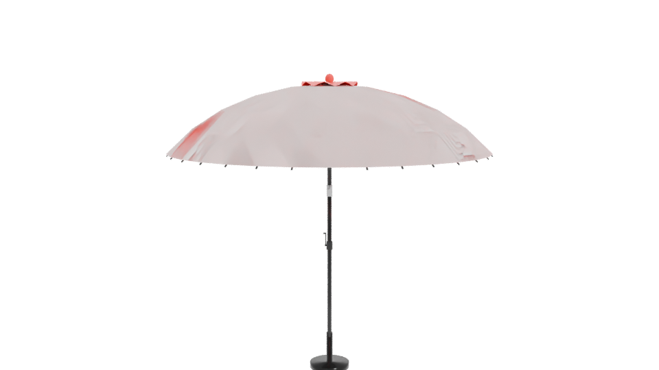 Vibrant Red Outdoor Patio Umbrella 3D Model - Professional 3D Model Render 11