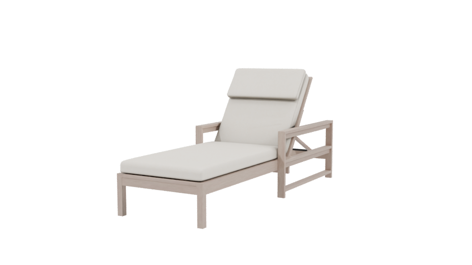 Elegant Adjustable Outdoor Lounger 3D Model - Professional 3D Model Render 3
