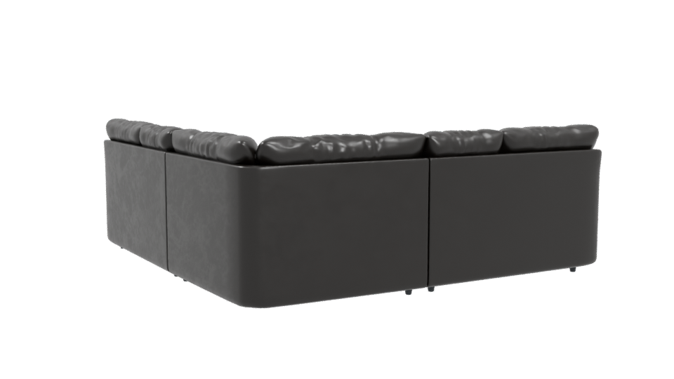 Elegant Black Sectional Sofa 3D - Professional 3D Model Render 4