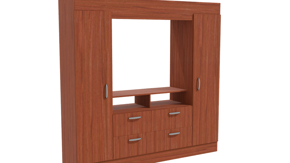 Stylish Wooden Entertainment Center 3D Model - Professional 3D Model Render 10