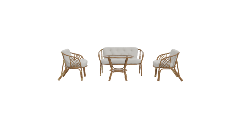 Elegant Rattan Furniture Set 3D - Professional 3D Model Render 11