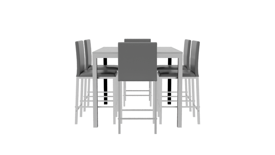 Stylish Modern Dining Table Set - Professional 3D Model Render 8