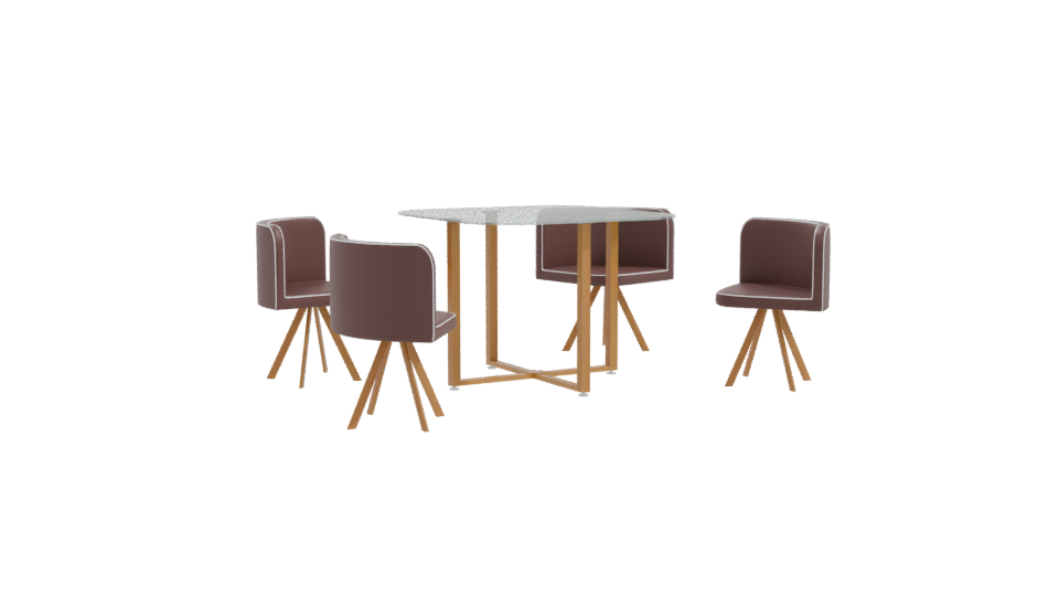 Modern Dining Set for 4 3D - Professional 3D Model Render 10