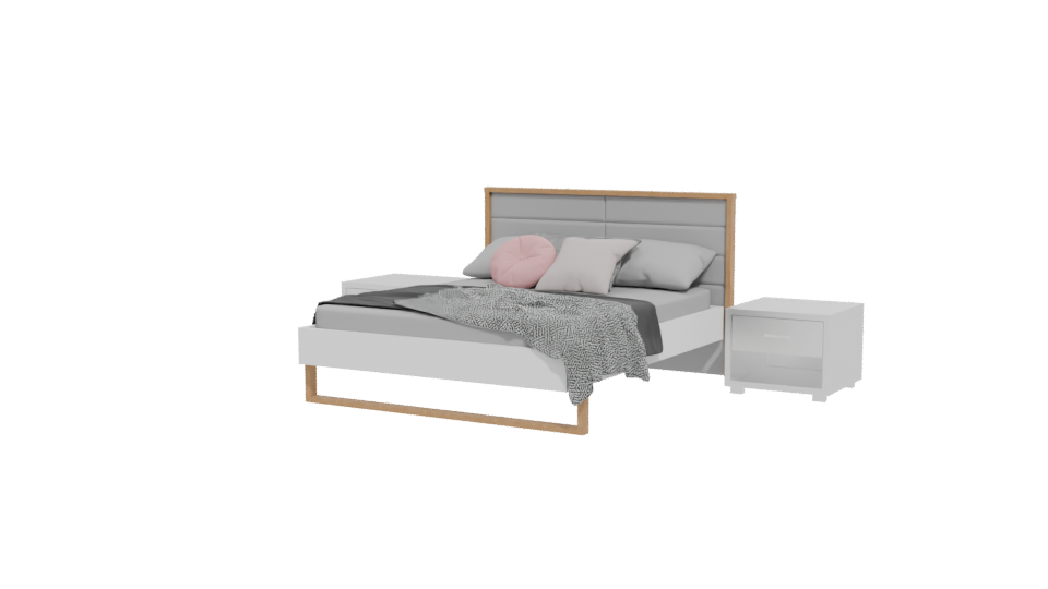 Stylish Modern Bed Set 3D Model - Professional 3D Model Render 12