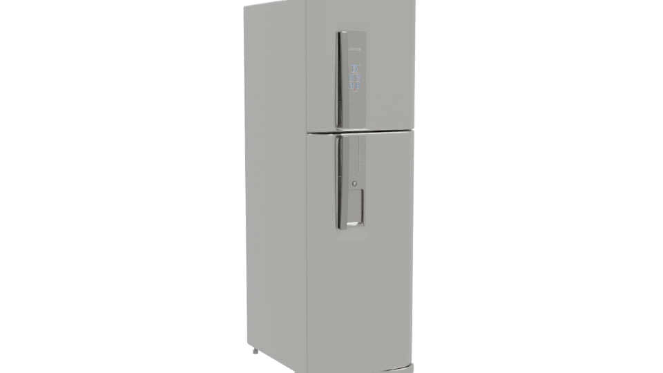 Elegant Stainless Steel Refrigerator Model - Professional 3D Model Render 10