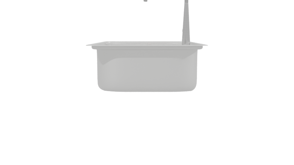 Sleek Stainless Steel Kitchen Sink 3D Model - Professional 3D Model Render 2