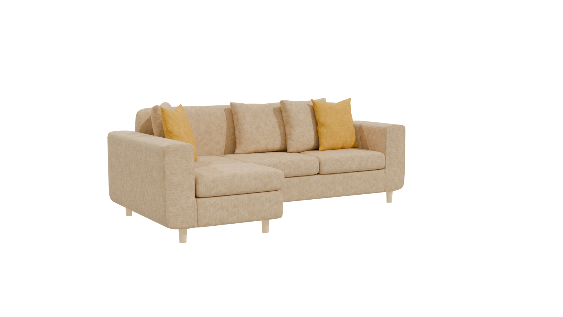 Modern L-Shaped Sofa 3D - Professional 3D Model Render 10