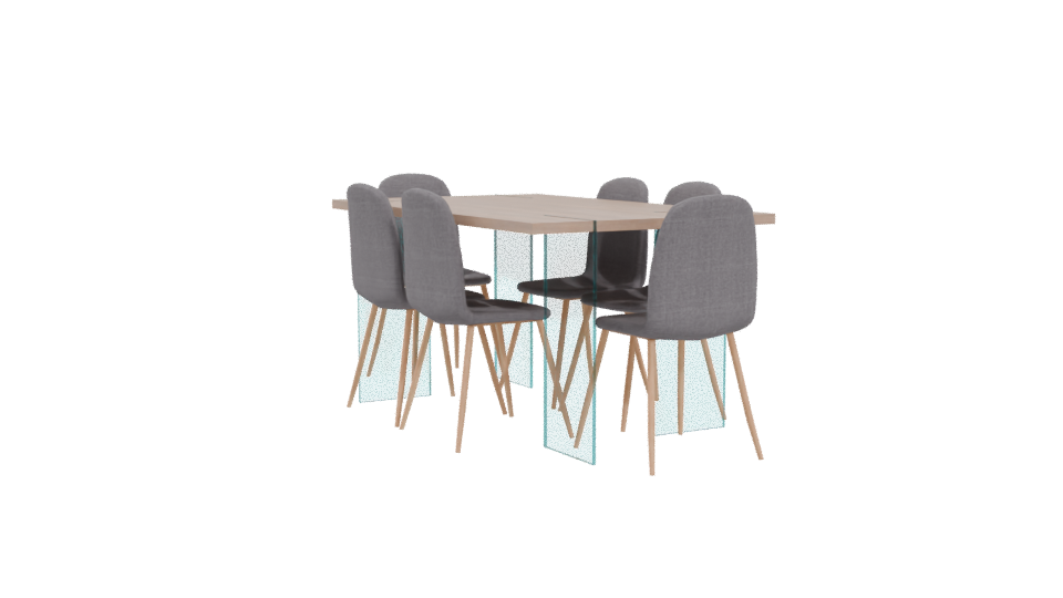 Minimalist Dining Table Set 3D - Professional 3D Model Render 4