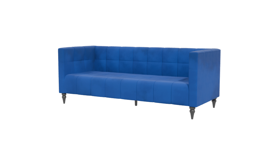 Contemporary Blue Fabric Sofa 3D Model - Professional 3D Model Render 12