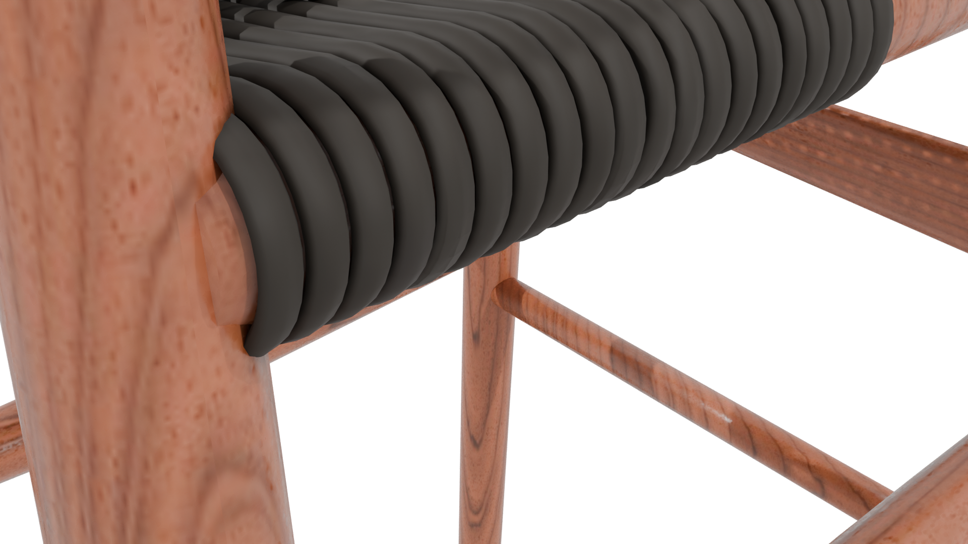 Stylish Wooden Barstool Model - Professional 3D Model Render 5