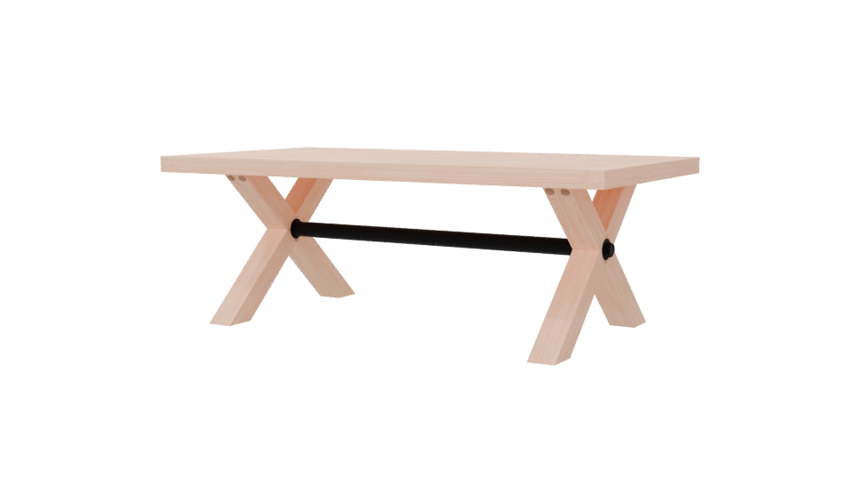 Minimalist Wooden Dining Table 3D - Professional 3D Model Render 6