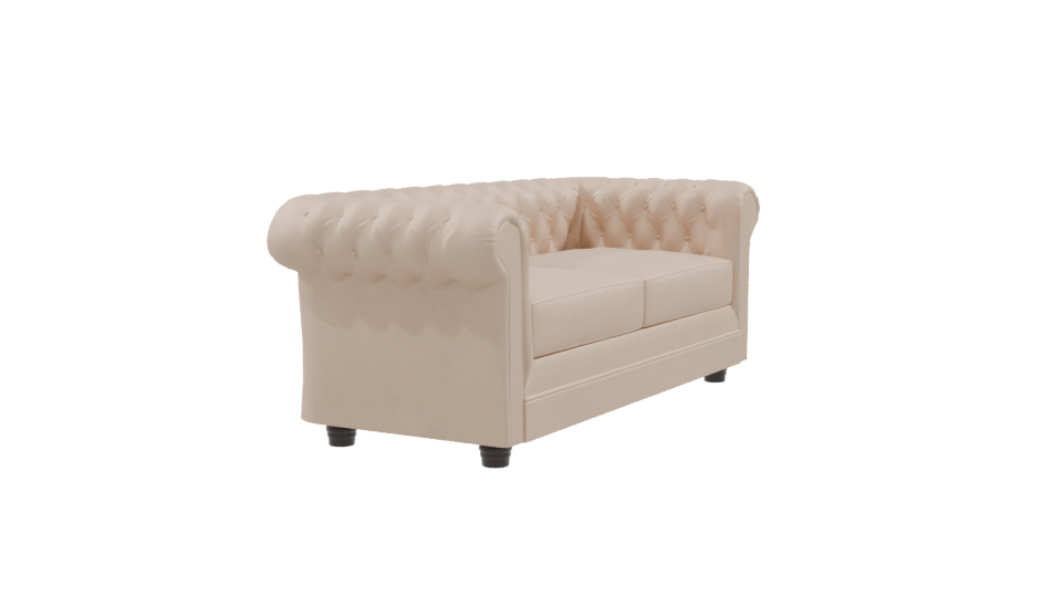 Elegant Classic Tufted Sofa 3D Model - Professional 3D Model Render 9