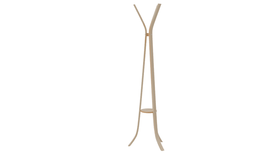 Minimalist Wooden Coat Rack 3D Model - Professional 3D Model Render 8