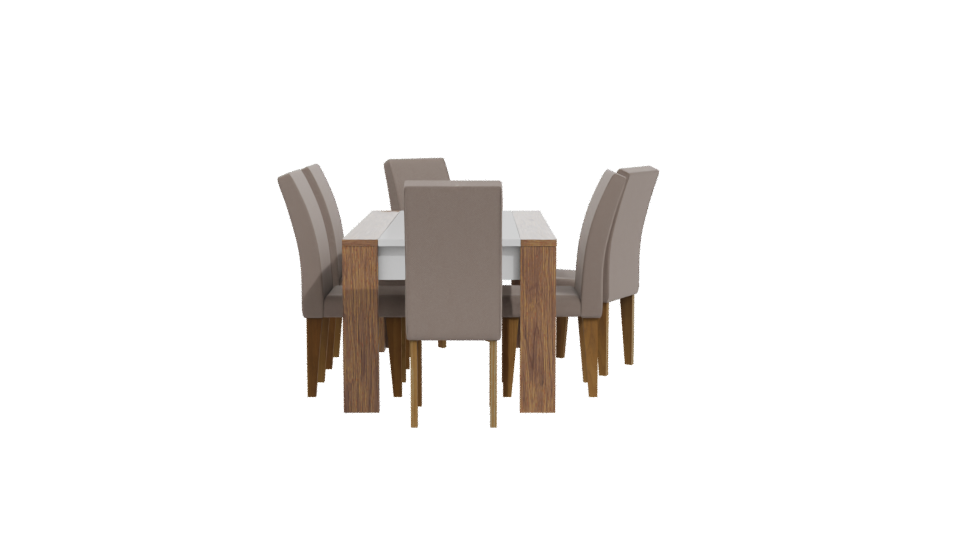Stylish Wooden Dining Table Set - Professional 3D Model Render 11