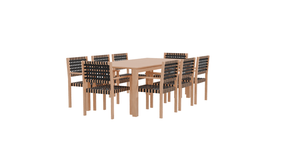 Stylish Dining Table Set 3D - Professional 3D Model Render 9