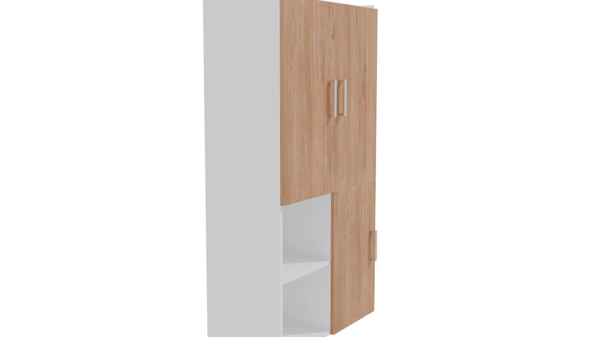 Multifunctional White Brown Cabinet 3D - Professional 3D Model Render 9