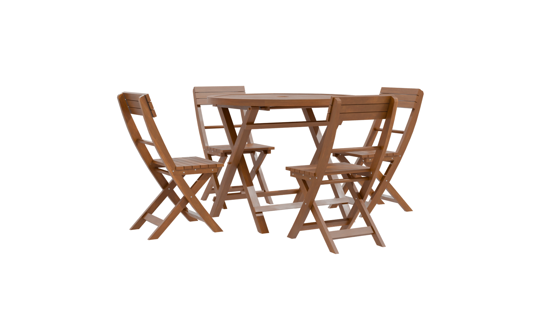 Stylish Wooden Dining Set 3D - Professional 3D Model Render 10