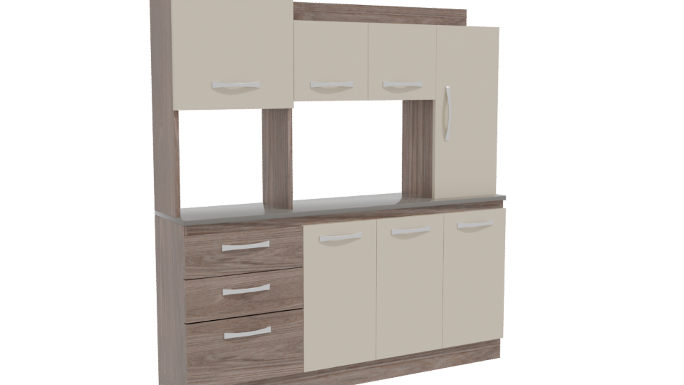 Contemporary Kitchen Cabinet Model - Professional 3D Model Render 10