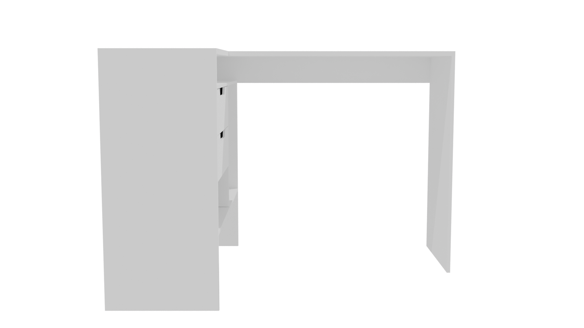 Milan Corner Desk White 3D Model - Professional 3D Model Render 8