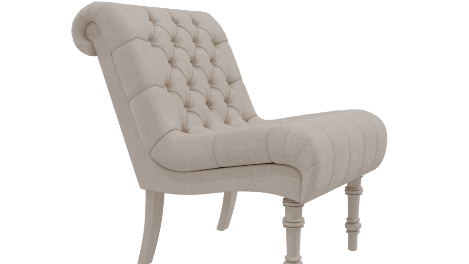 Elegant Fabric Accent Chair 3D - Professional 3D Model Render 9