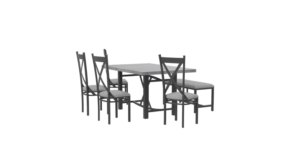 Stylish Dining Table Set 3D - Professional 3D Model Render 7