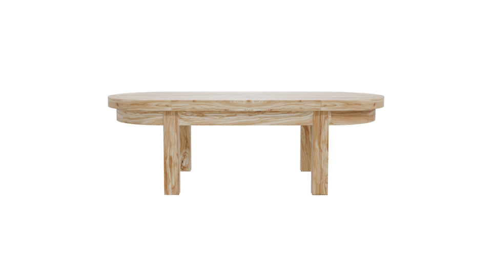 Stylish Oval Wooden Dining Table - Professional 3D Model Render 11