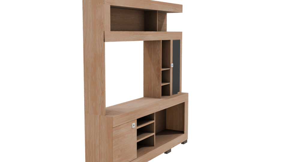 Stylish Wooden Media Console 3D - Professional 3D Model Render 9