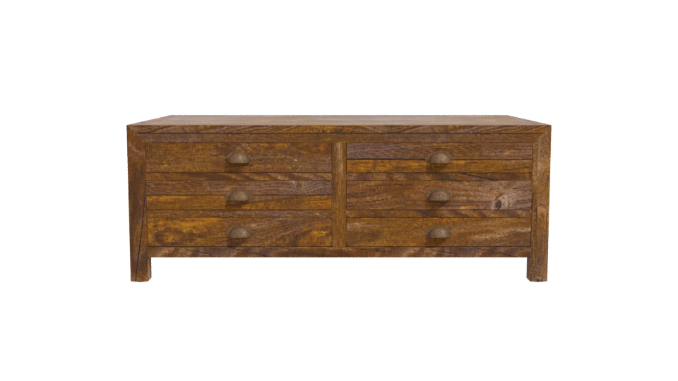 Vintage Wooden Storage Table Model - Professional 3D Model Render 11