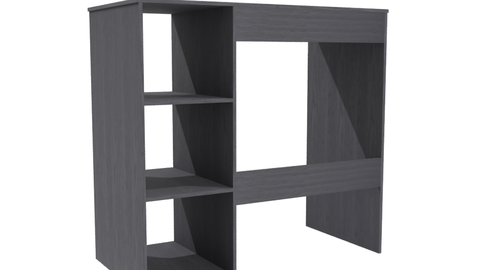 Contemporary Wooden Office Desk Model - Professional 3D Model Render 4