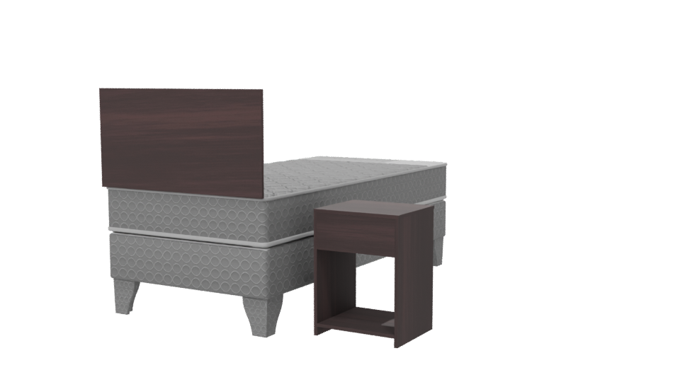 Minimalist Bed and Nightstand Model - Professional 3D Model Render 6