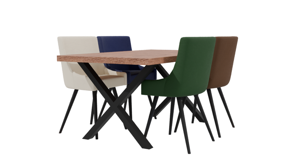 Stylish Dining Chair Set 3D - Professional 3D Model Render 3