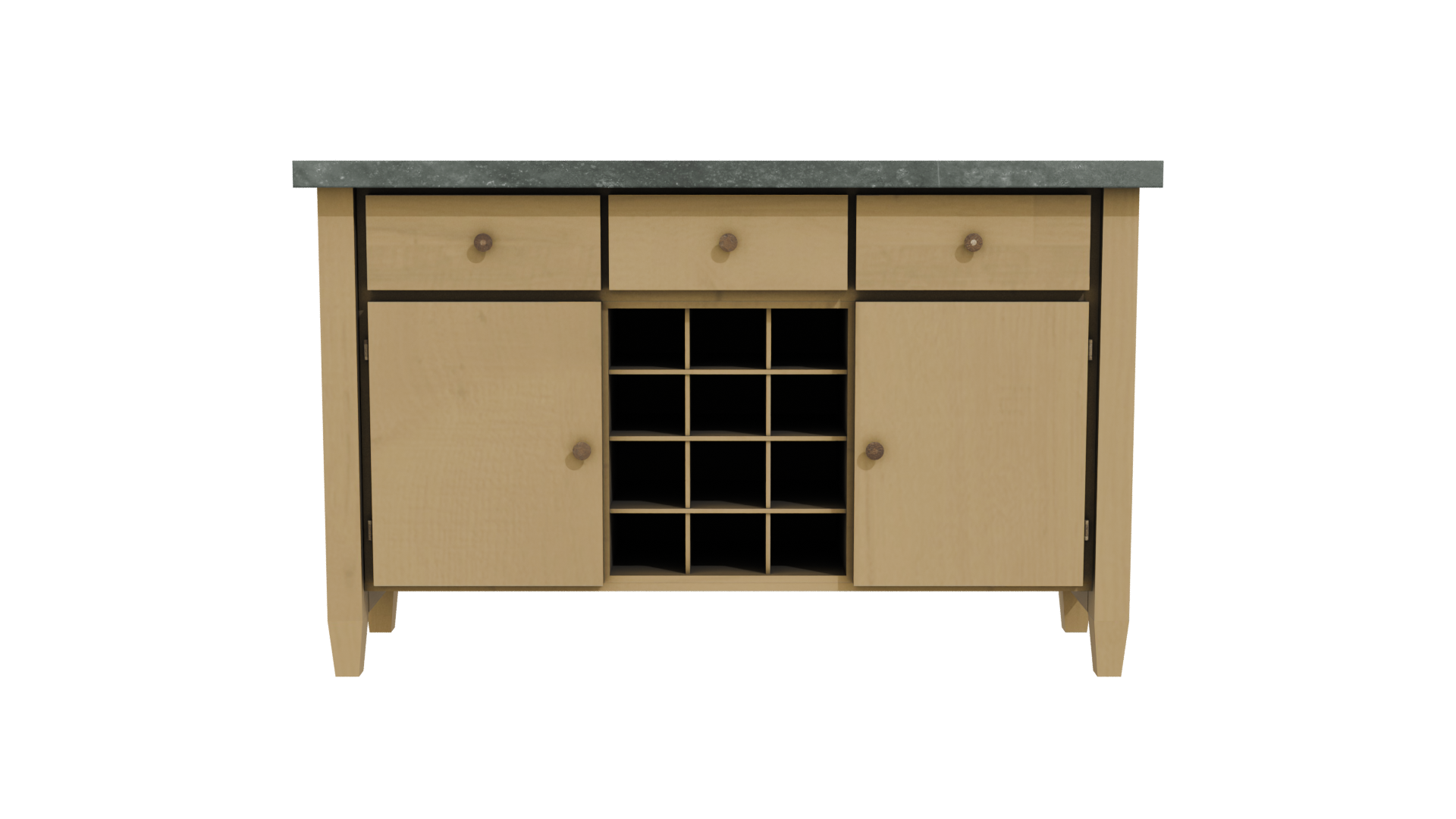 Stylish Wooden Sideboard 3D Model - Professional 3D Model Render 11