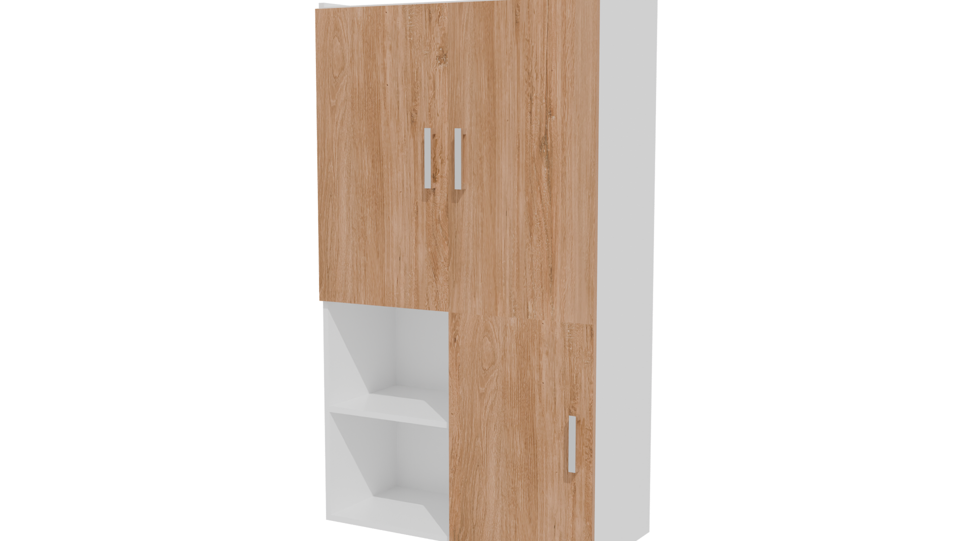 Multifunctional White Brown Cabinet 3D - Professional 3D Model Render 12