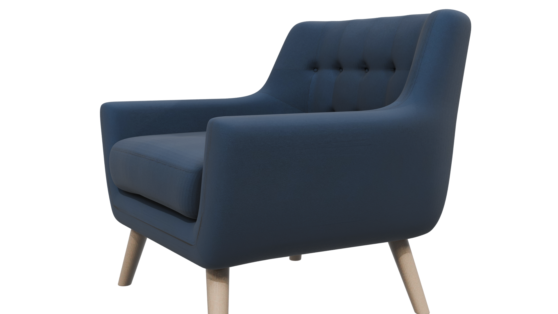 Modern Navy Blue Armchair 3D - Professional 3D Model Render 13