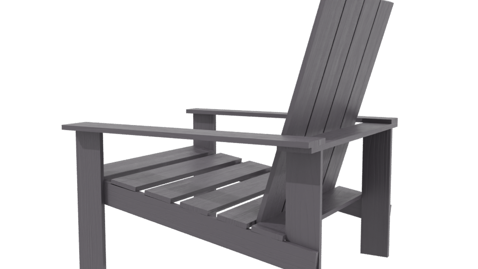 Stylish Wooden Outdoor Chair Model - Professional 3D Model Render 3