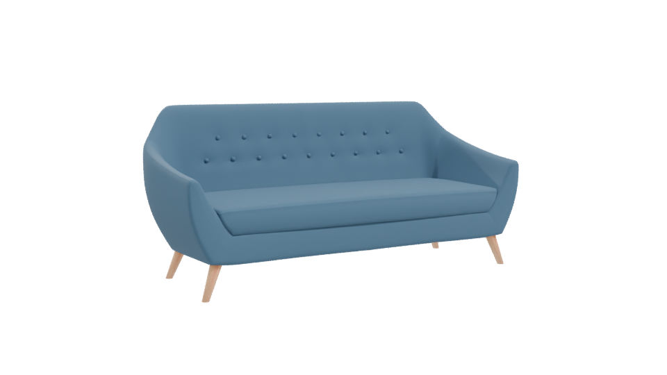 Stylish Mid-Century Modern Sofa 3D Model - Professional 3D Model Render 10