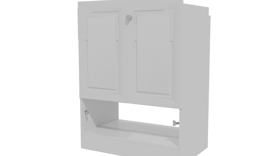 Sleek White Bathroom Vanity Cabinet 3D Model - Professional 3D Model Render 12