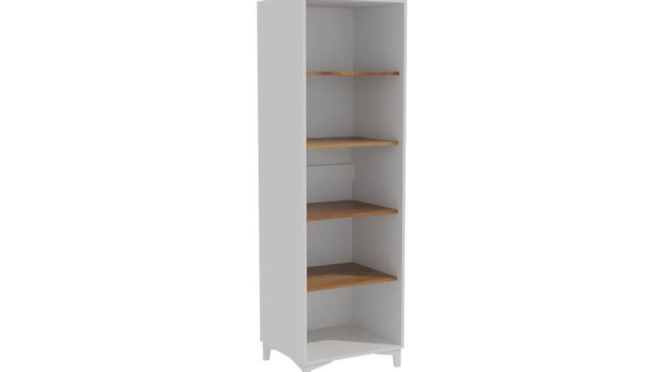 Minimalist Wooden Shelf Unit - Professional 3D Model Render 10
