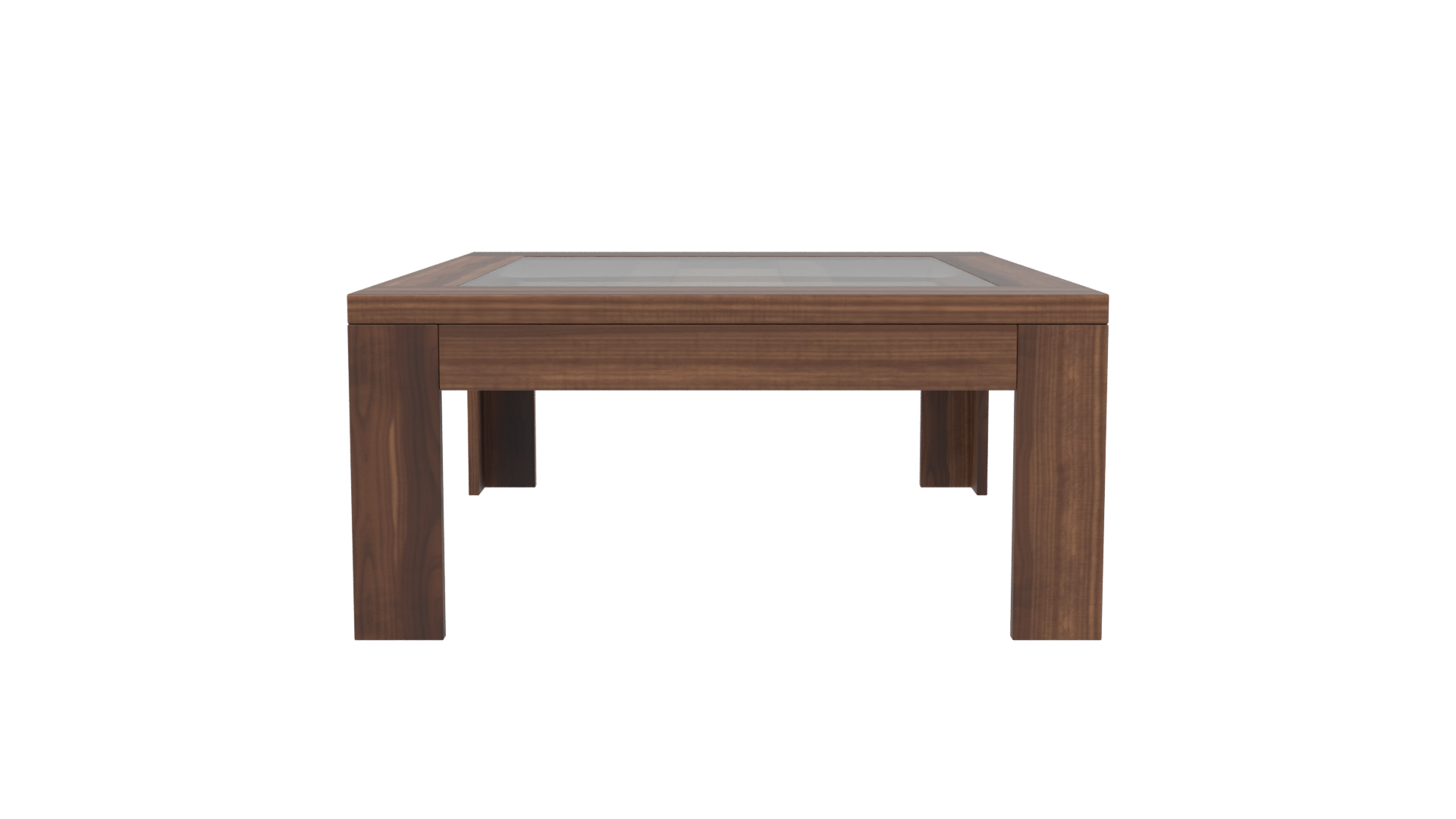 Elegant Glass Top Wooden Table - Professional 3D Model Render 8