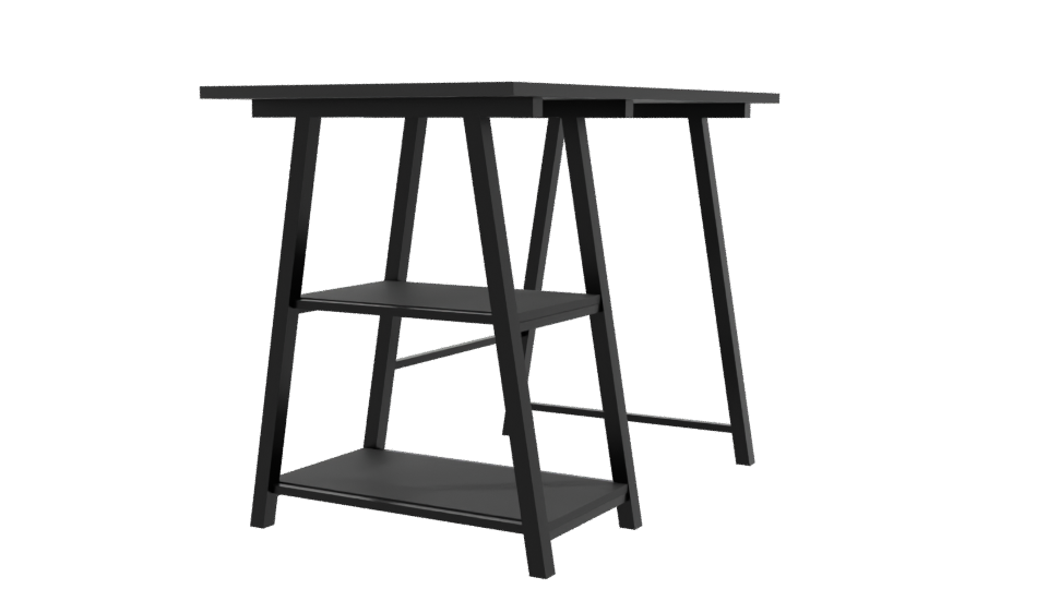 Minimalist Black Office Table 3D - Professional 3D Model Render 9