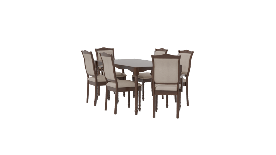 Lorca Dining Table Set 3D - Professional 3D Model Render 7